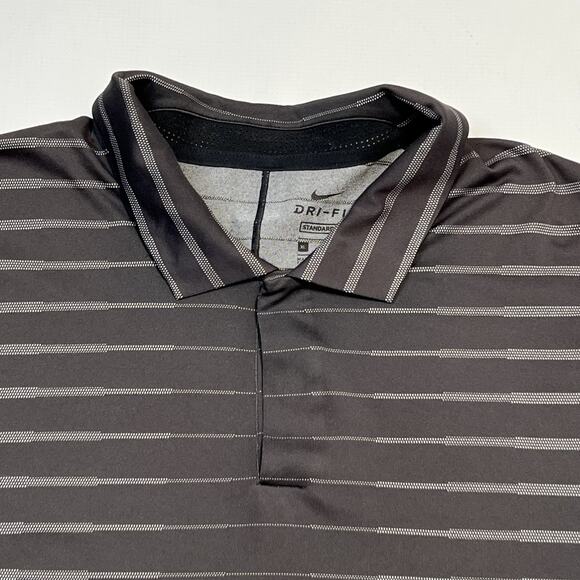 Nike Tiger Woods Polo Shirt Mens XL Black Striped Dri-Fit Golf BV0350-010 - Picture 4 of 16